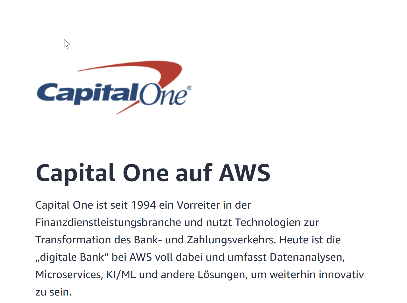 Capital One on AWS